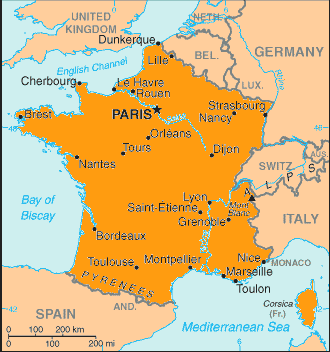 Map of France | Kaart van Frankrijk