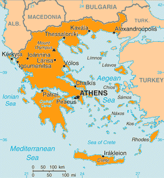 Map of Greece | Kaart van Griekenland