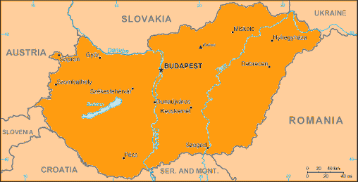 Map of Hungary | Kaart van Hongarije