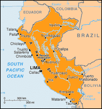 Map of Peru | Kaart van Peru