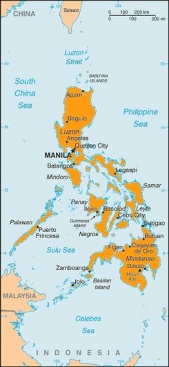 map the Philippines - kaart de Filipijnen