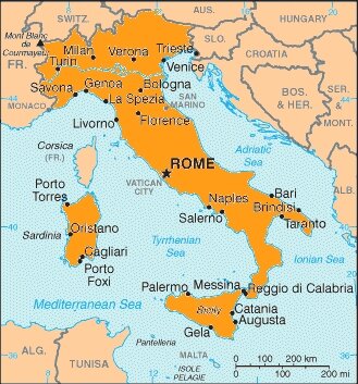 Map of Italy | Kaart van Italië