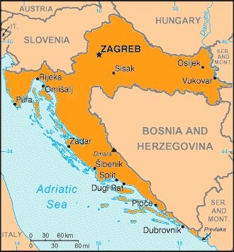 Map of Croatia | Kaart van Kroatië