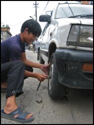 Changing a tire