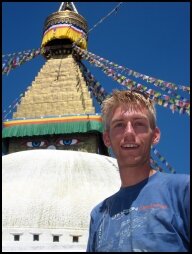 Peter bij de Bodh Nath Tempel