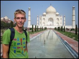 Peter bij de Taj Mahal