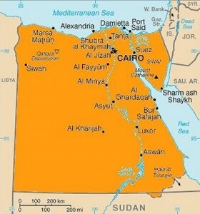 Map Egypt - Kaart Egypte