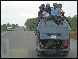 A packed van